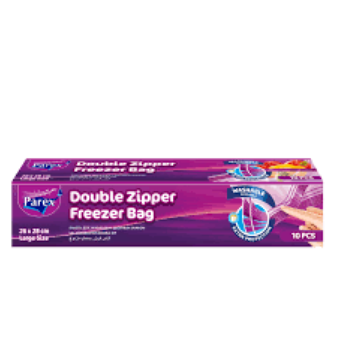 PAREX FREEZER BAG DOUBLE ZIP LOCK LARGE 10PCS